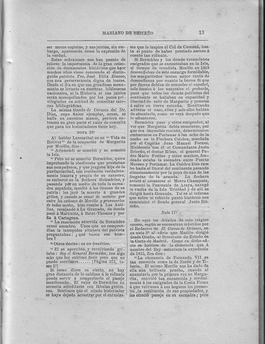 Historia de la Isla de Margarita, Notas, Pg. 13