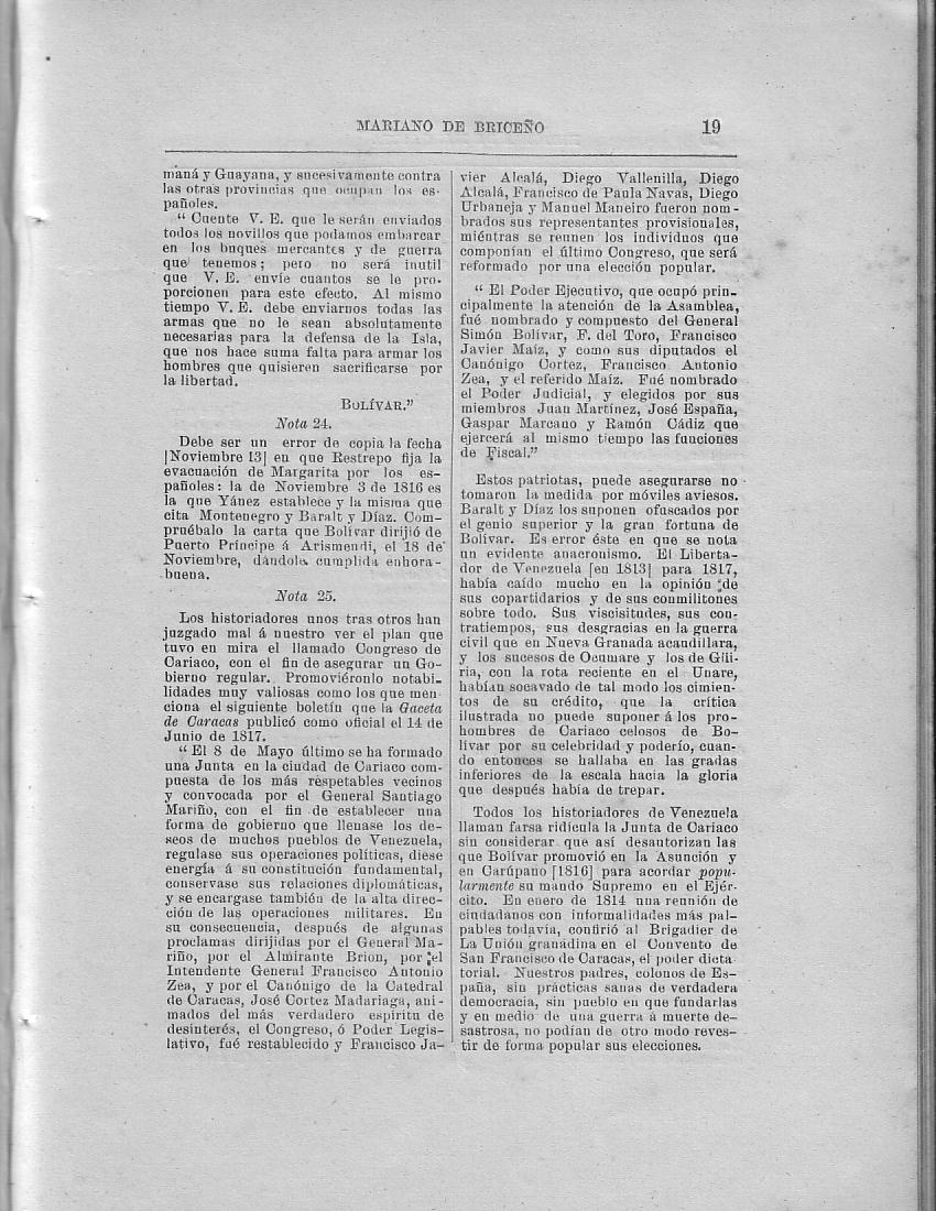 Historia de la Isla de Margarita, Notas, Pg. 19
