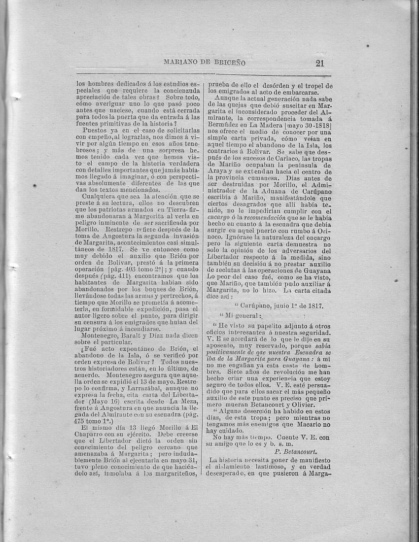 Historia de la Isla de Margarita, Notas, Pg. 21