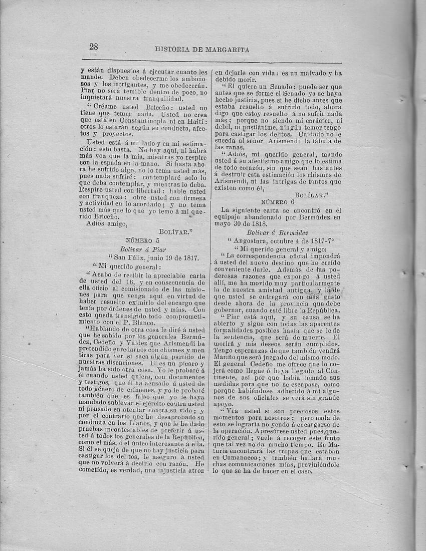 Historia de la Isla de Margarita, Notas, Pg. 28