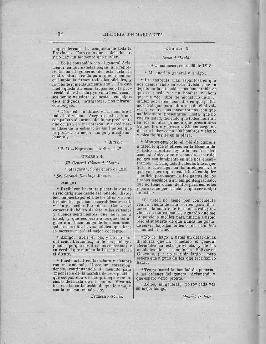 Historia de la Isla de Margarita, Notas, Pg. 34